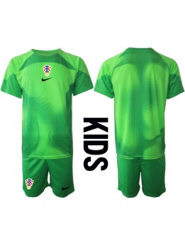 Kroatien Målvakt Replika Hemmakläder Barn VM 2022 Kortärmad (+ byxor)
